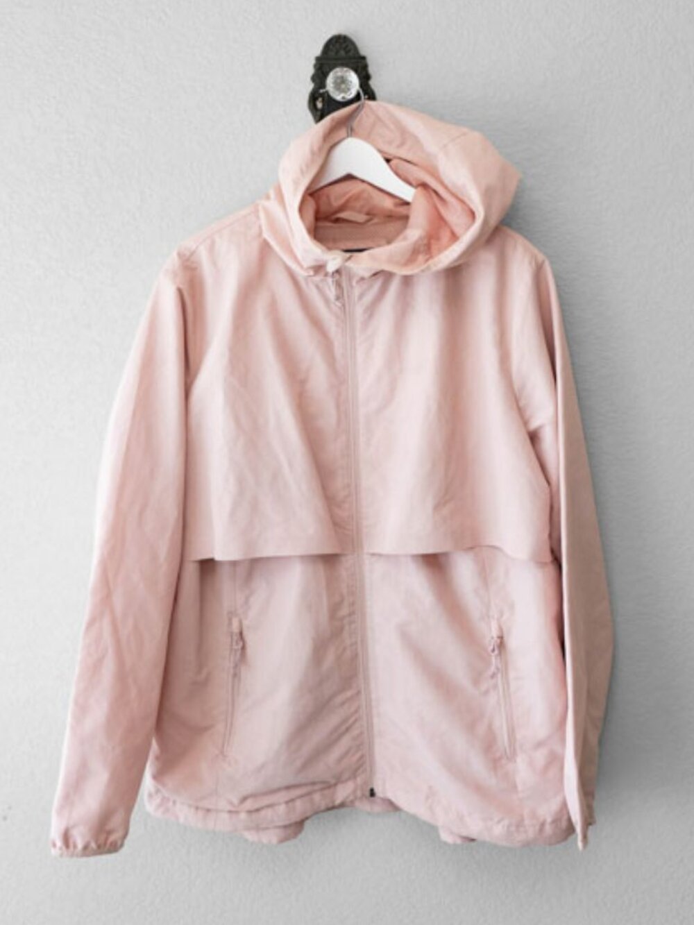 Champion Blush Pink Windbreaker Jacket XXL Hooded Rain Jacket Lightweight Active
